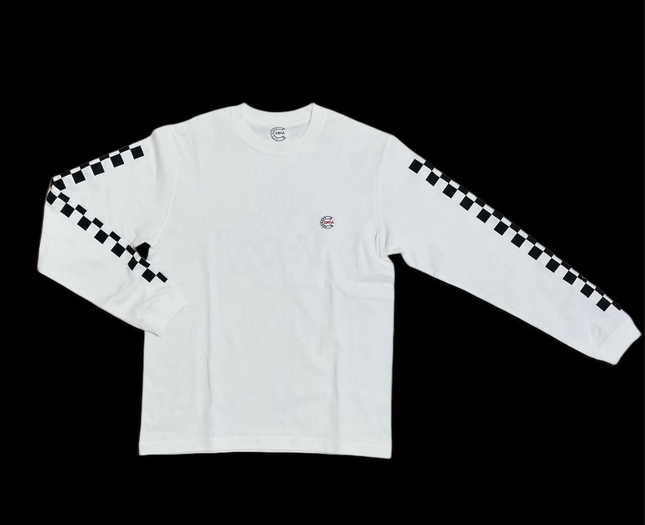 ★SALE★CHILL　プレミアムロングスリープTシャツ（サイコロ）ホワイト