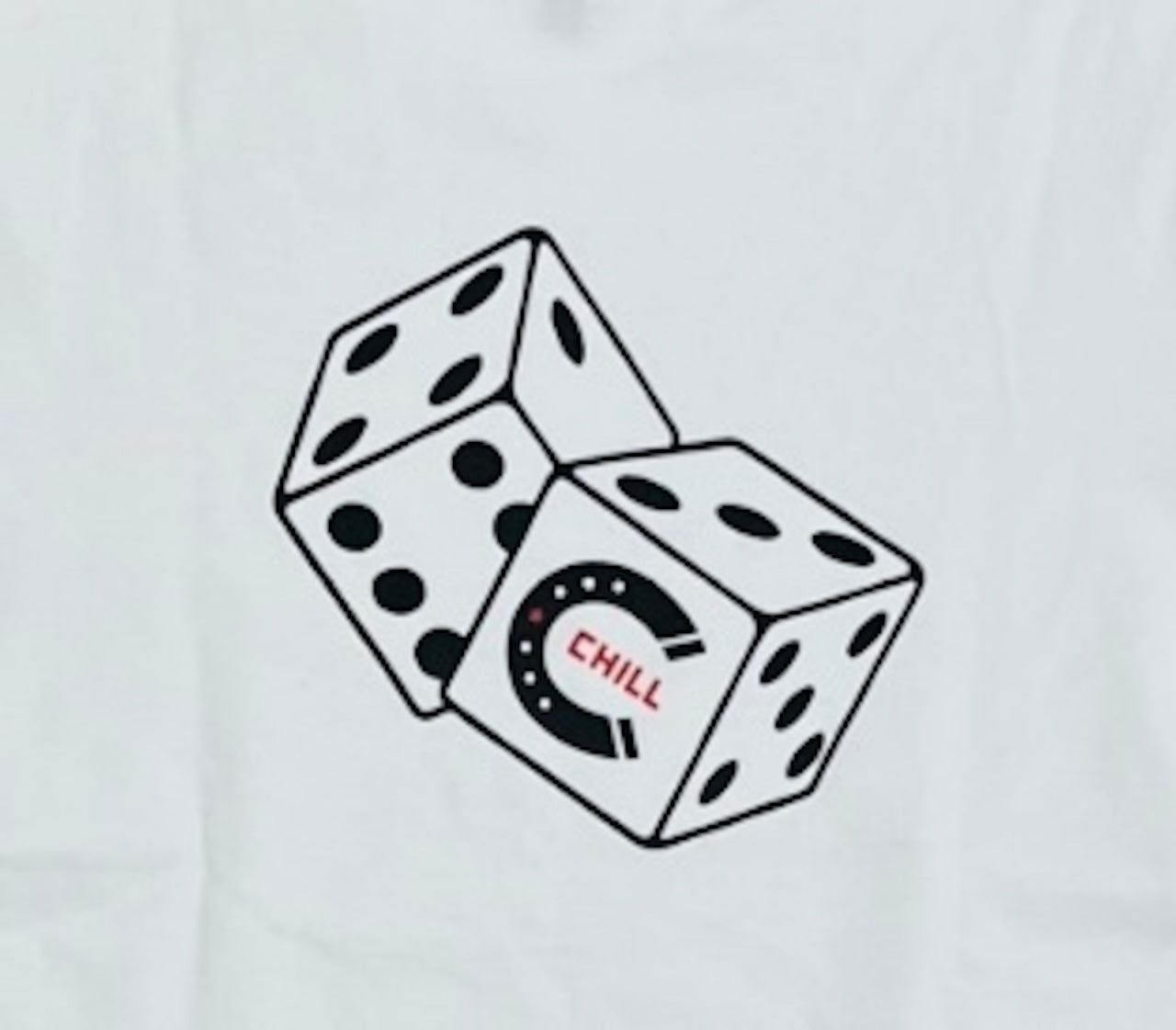 ★SALE★CHILL　プレミアムロングスリープTシャツ（サイコロ）ホワイト