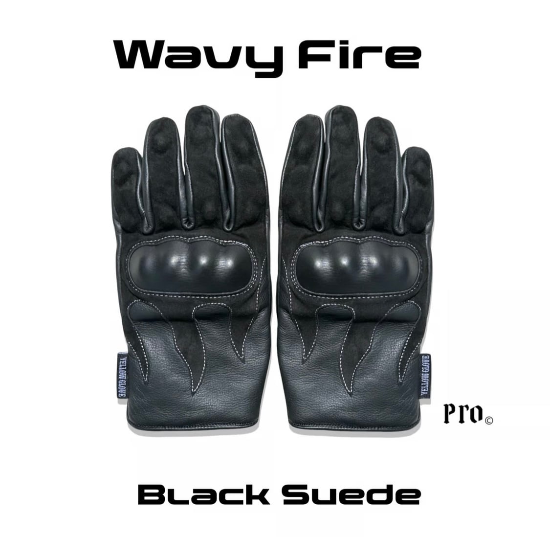 YELLOW GLOVE - PRO©︎ WAVY FIRE / BLACK SUEDE
