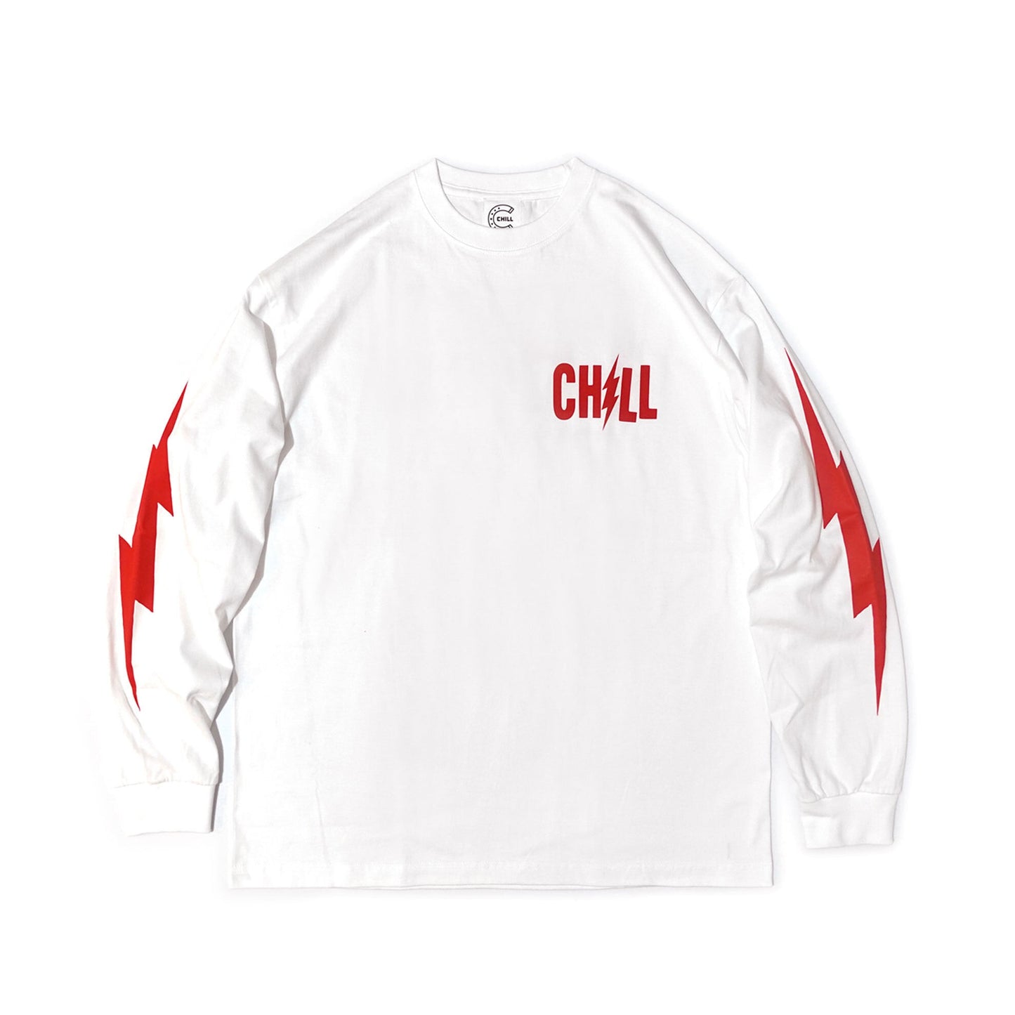 ★SALE★CHILL　CRAZY ABOUT MOTOR CYCLE ロングスリーブTシャツ　ホワイト