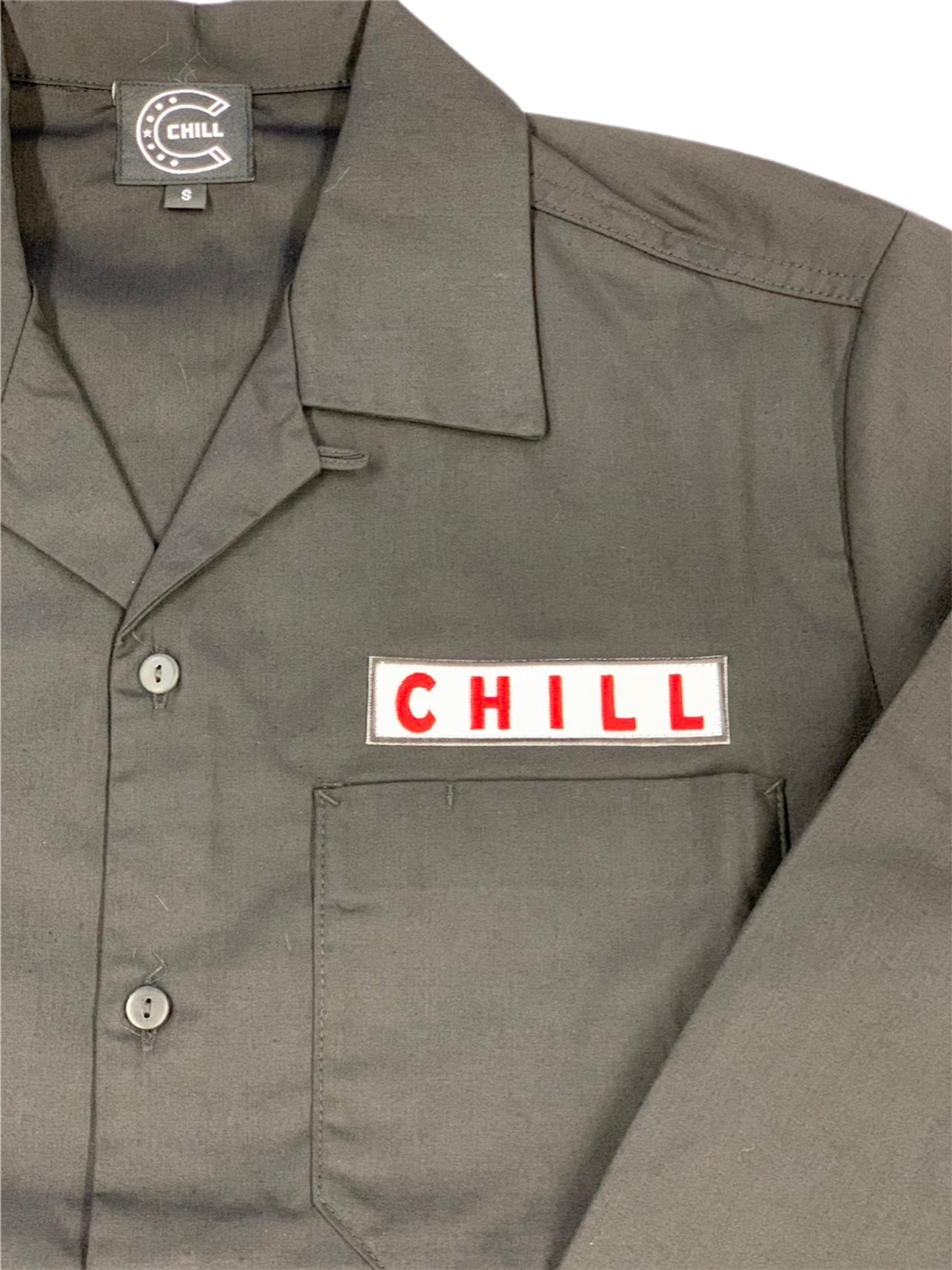 CHILL　ワッペンワークシャツ　ブラック